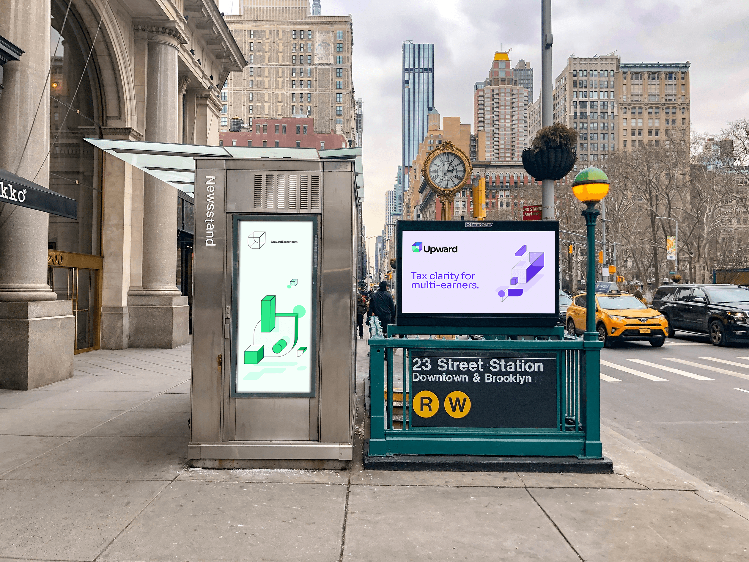 Upward Subway Entrance Mockup